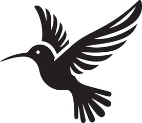 Humming bird silhouette vector image, vector artwork of a humming bird