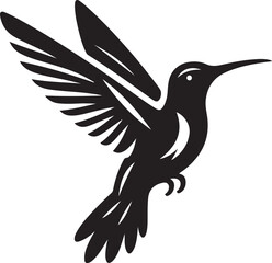 Humming bird silhouette vector image, vector artwork of a humming bird