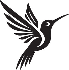 Humming bird silhouette vector image, vector artwork of a humming bird