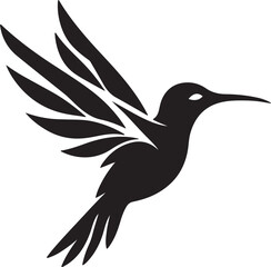 Humming bird silhouette vector image, vector artwork of a humming bird