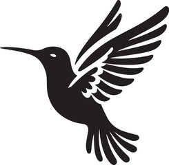 Humming bird silhouette vector image, vector artwork of a humming bird