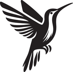 Humming bird silhouette vector image, vector artwork of a humming bird