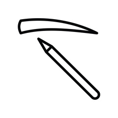 eyebrow pencil icon with white background vector stock illustration