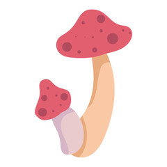 mushroom plant vector flat color illustration