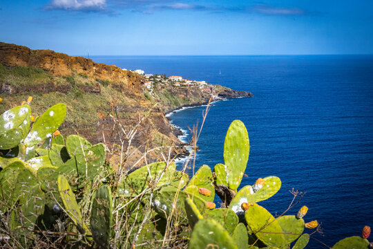 ponta do garajau, madeira, viewpoint,  stairs, stairway, miradouro, cliffs, coastline, tourquoise