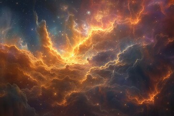 Fototapeta premium nebula cradle newborn stars amidst a dance of dust and gas