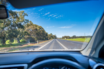 Driving along the roads of Western Australia