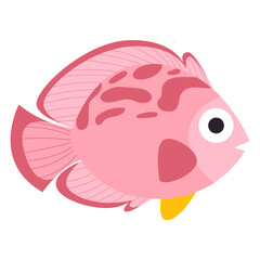 sea ​​fish vector flat color illustration