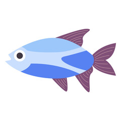 sea ​​fish vector flat color illustration