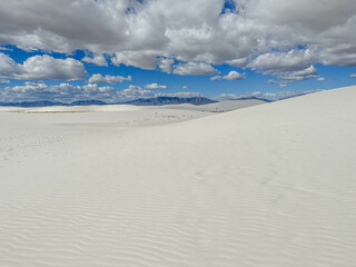 white sands national park in clouds