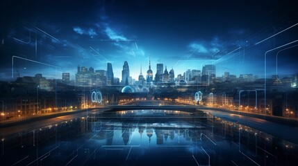Fototapeta na wymiar Reflections of Tomorrow: Futuristic Cityscapes