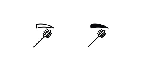 eyebrow liner icon with white background vector stock illustration