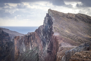 Miradouro da Ponta do Rosto, dramatic sky, misty day, sao lourenco peninsula, madeira, hiking, madeira, island, portugal