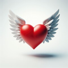heart with wings valentine day illustration
