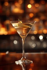 Martini: A sophisticated cocktail with gin or vodka, vermouth, and a choice of garnish, served in a chilled glass