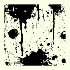 Paint splashes black silhouette. Ink splatter style  and vector illustration