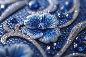 Intricate lacework of platinum and sapphire, a luxurious tapestry of sophistication and wealth.
