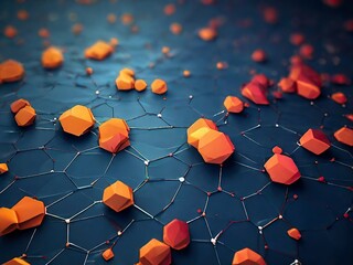 Abstract technology background with connecting dots and lines 3D Rendering Abstract polygonal  science background with interconnected dots and lines Ai generated'