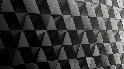 Obraz premium Black and White Halftone Triangles Pattern - Abstract Background