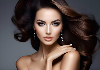 Fototapeta premium Fashion portrait of the artistic beautiful woman