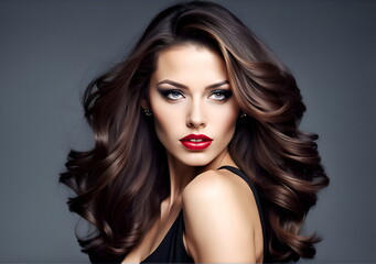 Naklejka premium Fashion portrait of the artistic beautiful woman
