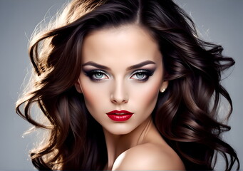 Naklejka premium Fashion portrait of the artistic beautiful woman
