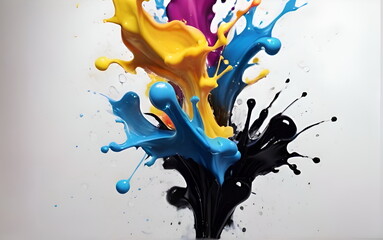 Colorful abstract splash of ink or paint