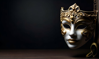 Theater mask on the dark background