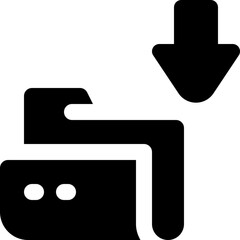folder download icon. vector glyph icon for your website, mobile, presentation, and logo design.