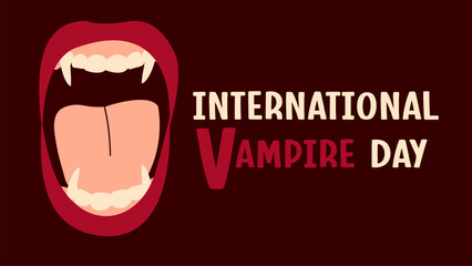 Vector illustration of Vampire Day. Illustration of a vampire's fangs.