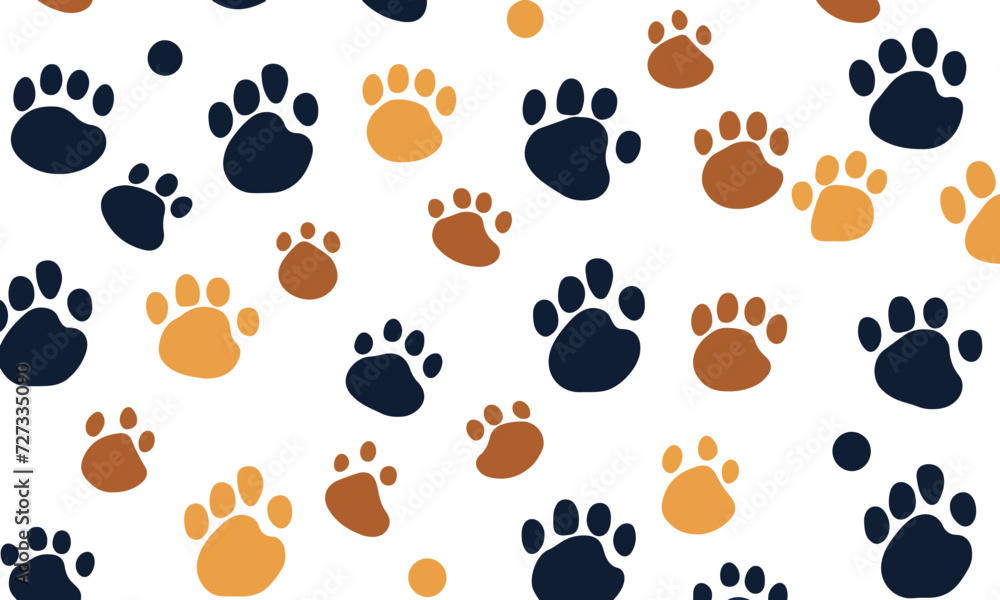 Poster vector seamless pattern with footprints