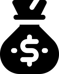 money bag icon. vector glyph icon for your website, mobile, presentation, and logo design.