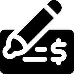 cheque icon. vector glyph icon for your website, mobile, presentation, and logo design.
