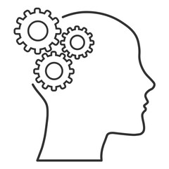 Gear in head icon. Creativity symbol design vector ilustration.