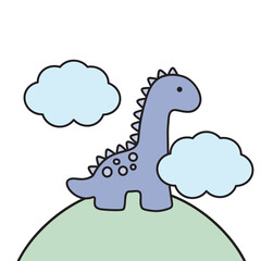 cute vector illustration of baby dinosaur