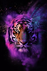 tiger holipowder color explosion powder black background