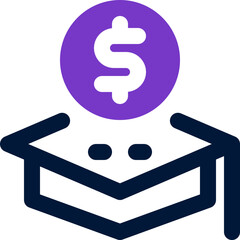 education fee icon. vector dual tone icon for your website, mobile, presentation, and logo design.