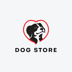 dog store logo design vector 