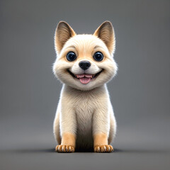 Obraz premium 3D Furry Frenzy: Floppy Ears, Big Whiskers, Wagging Tails, and Fin-tastic Fun. A Parade of Adorable 3D Critters! Cartoon Critters Come Alive: Playful Pups, Purrfect Cats, Towering Giraffes