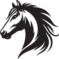 Horse Head Silhouette vector image, vector artwork of a horse head