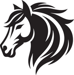 Horse Head Silhouette vector image, vector artwork of a horse head