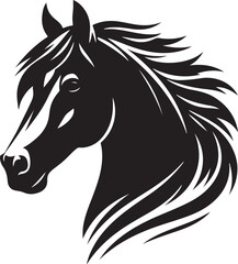 Horse Head Silhouette vector image, vector artwork of a horse head