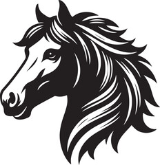 Horse Head Silhouette vector image, vector artwork of a horse head