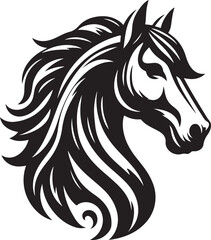 Horse Head Silhouette vector image, vector artwork of a horse head