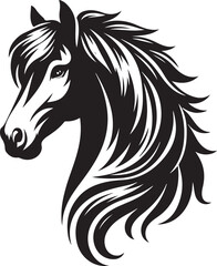 Horse Head Silhouette vector image, vector artwork of a horse head