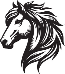 Horse Head Silhouette vector image, vector artwork of a horse head