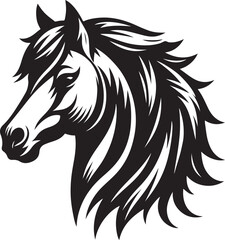 Horse Head Silhouette vector image, vector artwork of a horse head