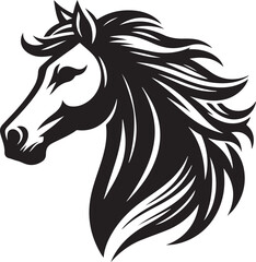 Fototapeta premium Horse Head Silhouette vector image, vector artwork of a horse head