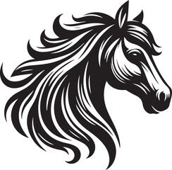 Horse Head Silhouette vector image, vector artwork of a horse head