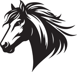 Horse Head Silhouette vector image, vector artwork of a horse head